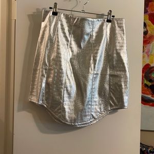 Missguided Silver Mini Skirt